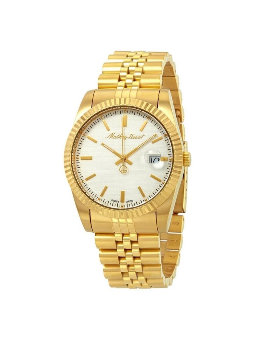 NWT Mathey-Tissot Mathey III Quartz White Dial Men's Watch